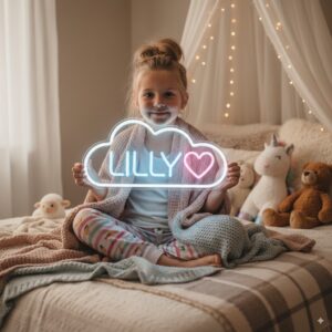 Custom Kids Name Neon Sign, Personalized LED Light for Bedroom, Nursery Wall Decor, Baby Shower Neon Gift, Cute Room Neon Sign